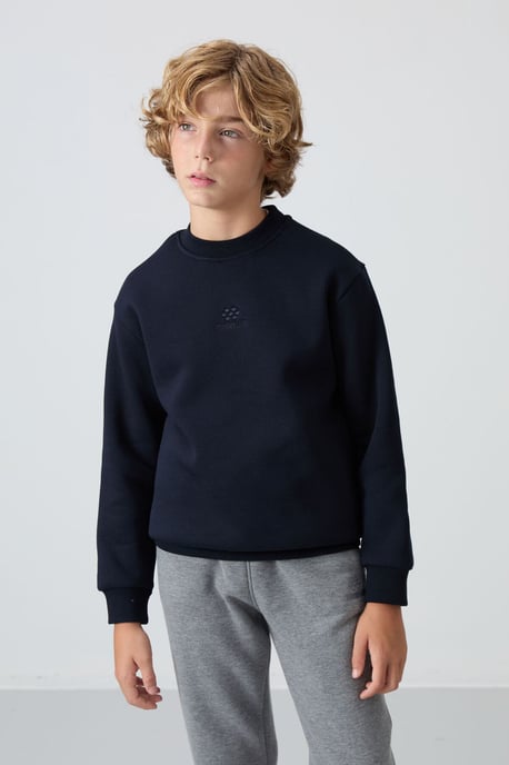 Sweatshirt voor jongeren met ronde hals en borduursel - Image 4
