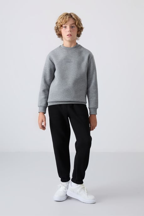 Sweatshirt voor jongeren met ronde hals en borduursel - Image 2