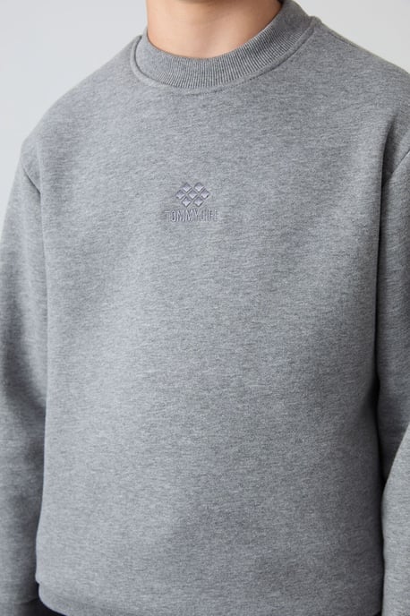 Sweatshirt voor jongeren met ronde hals en borduursel - Image 3