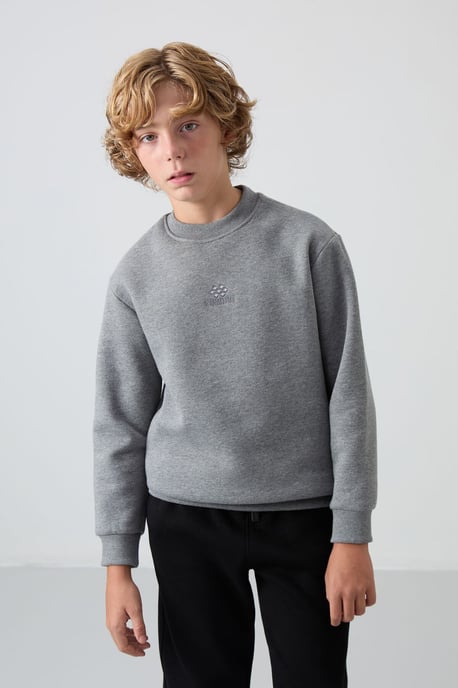 Sweatshirt voor jongeren met ronde hals en borduursel - Image 4