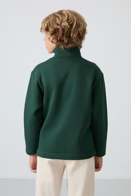 Sweatshirt voor jongeren met ritssluiting bij de kraag en zak - Image 5