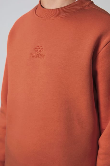 Sweatshirt voor jongeren met ronde hals en borduursel - Image 3