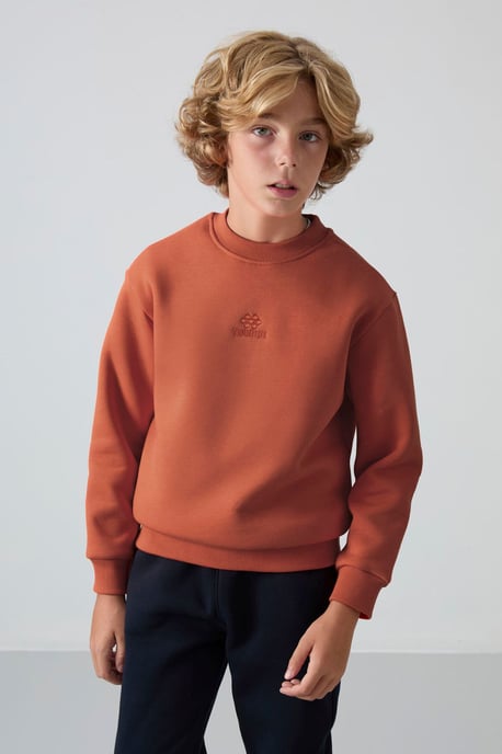 Sweatshirt voor jongeren met ronde hals en borduursel - Image 4
