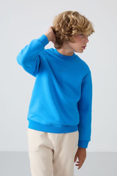 Sweatshirt voor jongeren met ronde hals en borduursel - Image 3