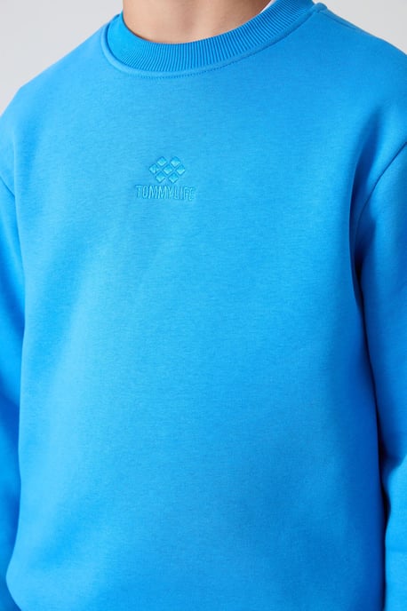 Sweatshirt voor jongeren met ronde hals en borduursel - Image 4