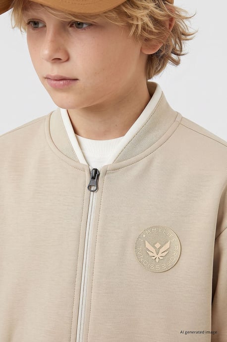 Sweatshirt voor jongeren met ronde hals en rits - Image 2