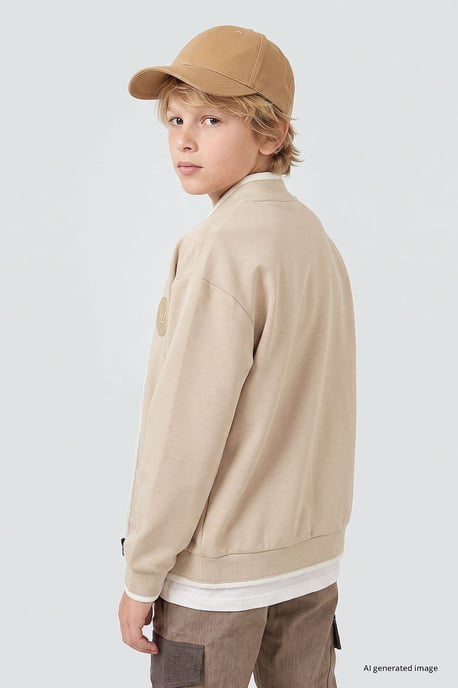 Sweatshirt voor jongeren met ronde hals en rits - Image 5
