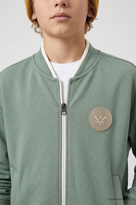 Jongeren-sweatshirt met rits en ronde hals - Image 2