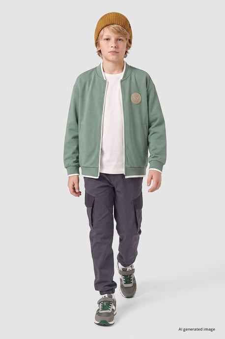 Jongeren-sweatshirt met rits en ronde hals - Image 3
