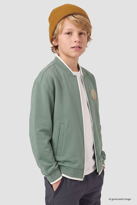 Jongeren-sweatshirt met rits en ronde hals - Image 4
