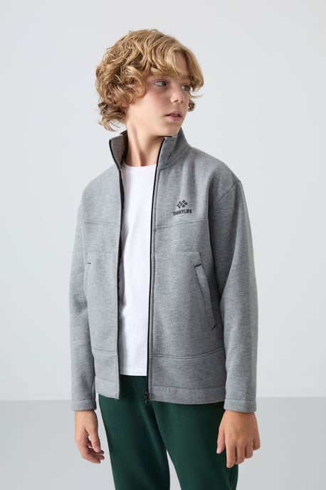 Tommy Life sweatshirt voor jongeren met kraag met rits en zak - Image 4