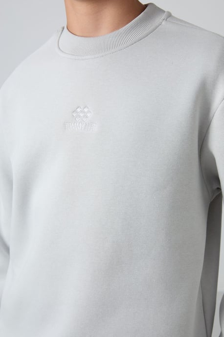 Sweatshirt voor jongeren met ronde hals en borduursel - Image 3