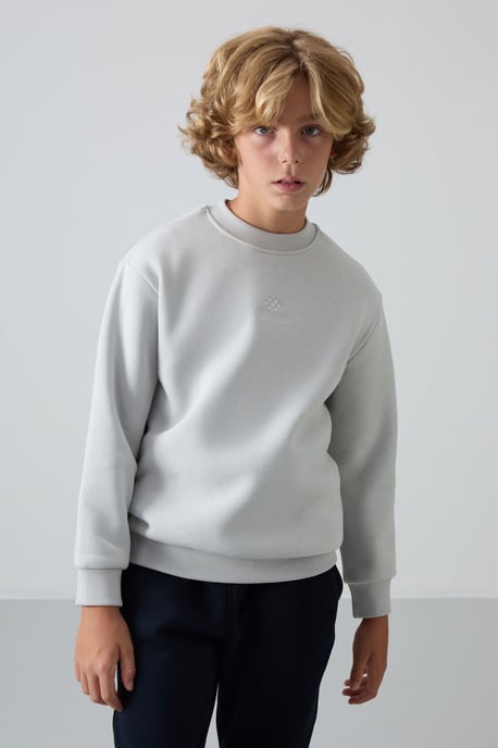 Sweatshirt voor jongeren met ronde hals en borduursel - Image 4