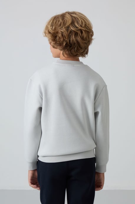 Sweatshirt voor jongeren met ronde hals en borduursel - Image 5