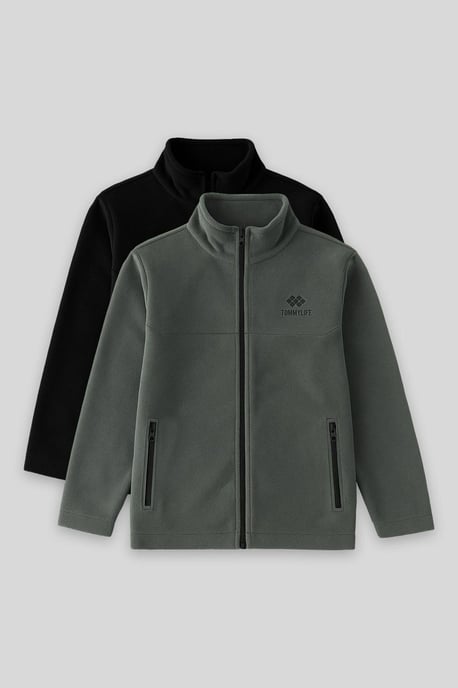 Tommy Life jeugd-sweatshirt van pluche met ritskraag - Image 1