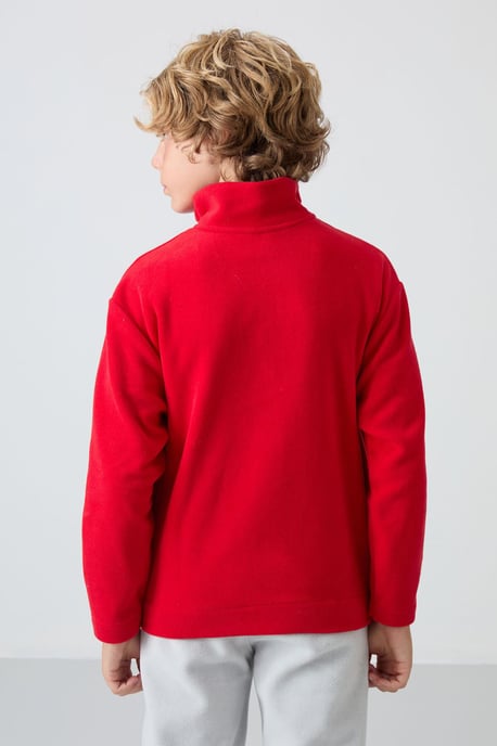 Sweatshirt voor jongeren met halve rits en borduursel - Image 5