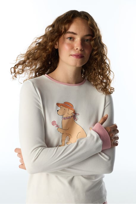 Kırık Countryside Dog Pattern pyjamatop met lange mouwen - Image 4