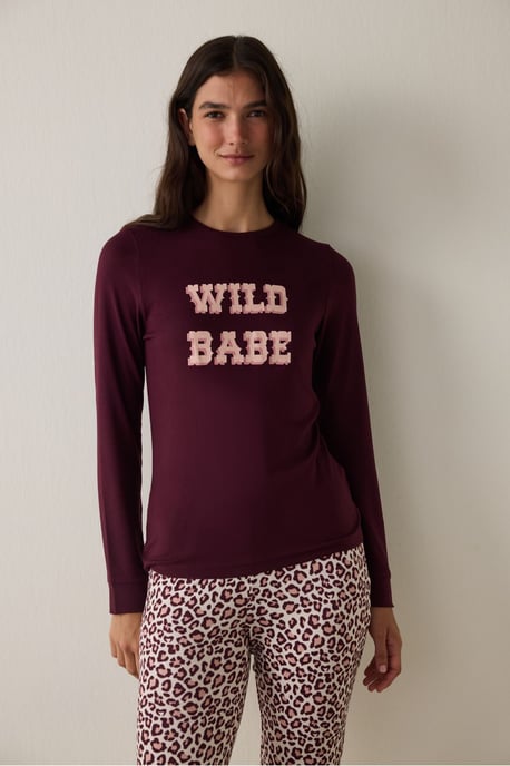Penti Slogan pyjamatop met lange mouwen en thermisch effect - Image 1