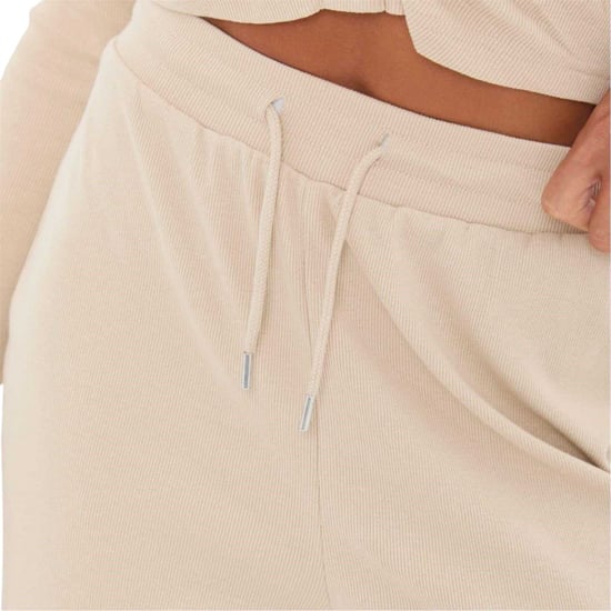 I Saw It First Geribde joggingbroek met wijde pijpen voor dames (Steen) - Image 4