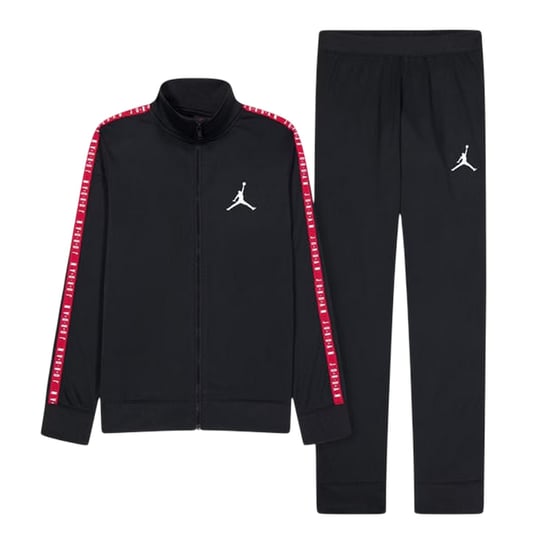 Nike Air Jordan Tape trainingspak met lange mouwen voor kinderen (Zwart/Rood) - Image 2