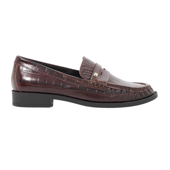Dune London Galex leren penny loafers voor dames (Bruin) - Image 3