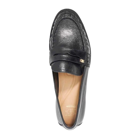 Dune London Galex leren penny loafers voor dames (Zwart) - Image 3