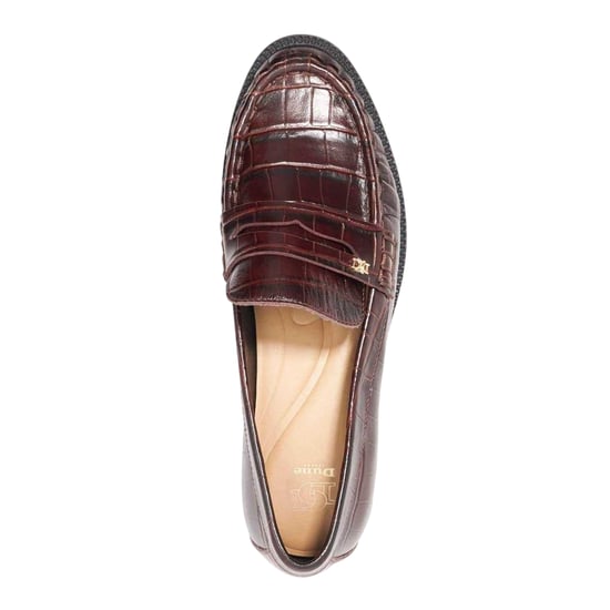 Dune London Galex leren penny loafers voor dames (Bruin) - Image 4