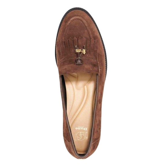 Dune London Globetrot suède platte loafers voor dames (Bruin) - Image 3