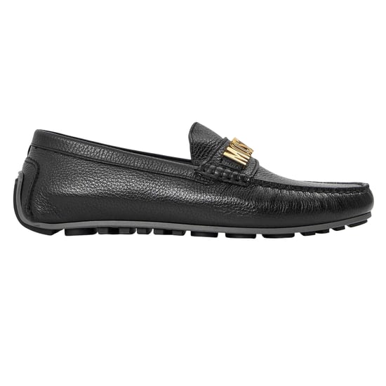 Moschino Platte slippers voor kinderen met reliëflogo (Zwart) - Image 1
