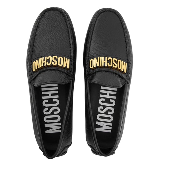 Moschino Platte slippers voor kinderen met reliëflogo (Zwart) - Image 3