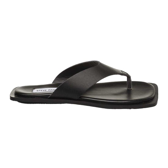 Steve Madden Lederen casual teenslippers met vierkante neus voor dames (Zwart) - Image 1
