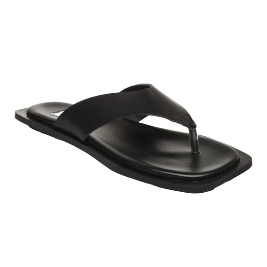 Steve Madden Lederen casual teenslippers met vierkante neus voor dames (Zwart) - Image 5