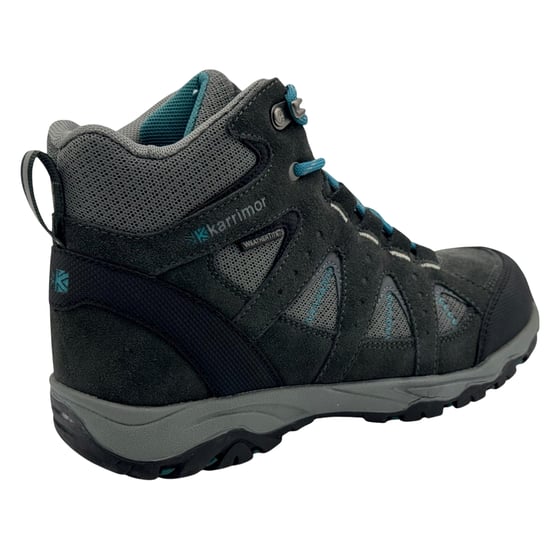 Karrimor Leren wandelschoenen voor kinderen met veters (Grijs/Teal) - Image 2
