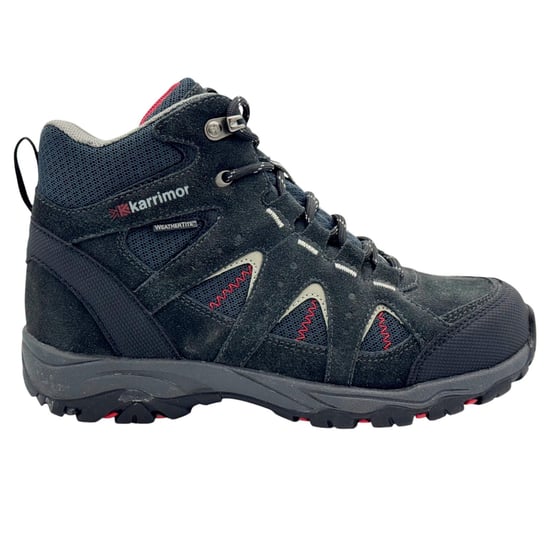 Karrimor Leren wandelschoenen voor kinderen met veters (Zwart, Rood) - Image 1