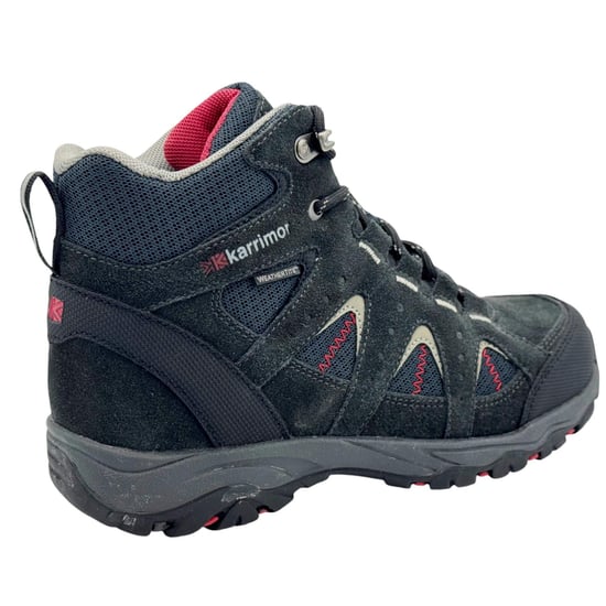 Karrimor Leren wandelschoenen voor kinderen met veters (Zwart, Rood) - Image 2