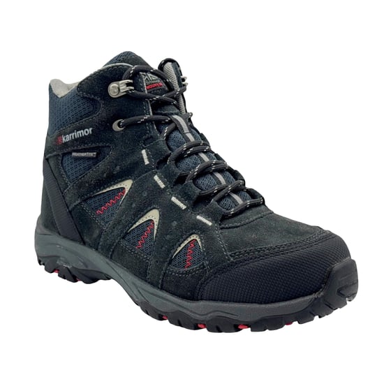 Karrimor Leren wandelschoenen voor kinderen met veters (Zwart, Rood) - Image 4