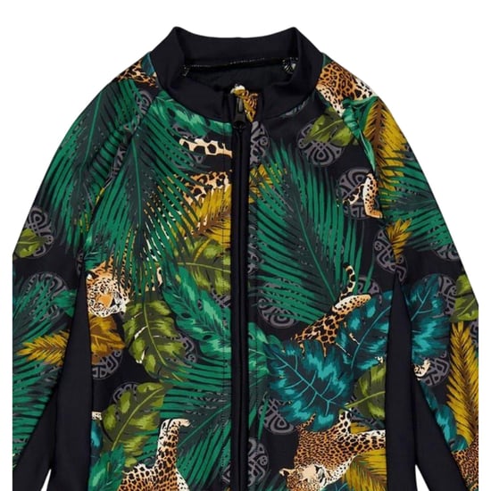 Biba Rashguard-zwempak met lange mouwen en dierenprint voor meisjes (Zwart) - Image 3