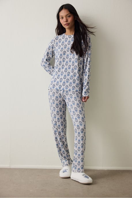 Penti pyjamatop in sweatshirtstijl met bloemenprint en thermisch effect - Image 2