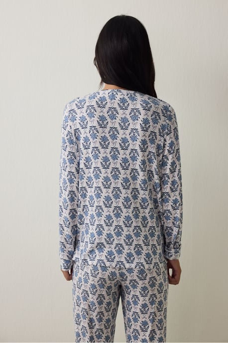 Penti pyjamatop in sweatshirtstijl met bloemenprint en thermisch effect - Image 4