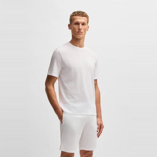 Boss Gestructureerd pyjamashirt voor heren van wafelbreisel (Wit) - Image 2