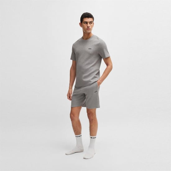 Boss Gestructureerd pyjamashirt voor heren van wafelbreisel (Medium Grijs) - Image 5
