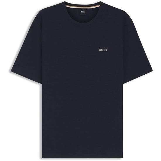 Boss Gestructureerd pyjamashirt voor heren van wafelbreisel (Marine) - Image 1