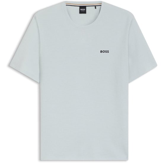 Boss Gestructureerd pyjamashirt voor heren van wafelbreisel (Lichtblauw) - Image 1