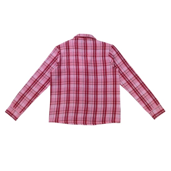 Linea Lange pyjamaset voor dames van katoen met ruitjesmotief en knoopsluiting aan de voorkant (1 stuk) (Roze) - Image 3