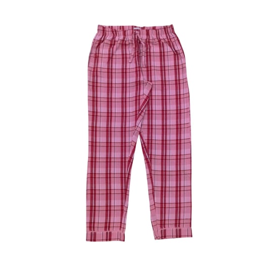 Linea Lange pyjamaset voor dames van katoen met ruitjesmotief en knoopsluiting aan de voorkant (1 stuk) (Roze) - Image 4