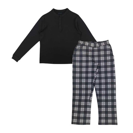 Howick Pyjamaset met ruitjesmotief voor heren (Houtskool) - Image 1