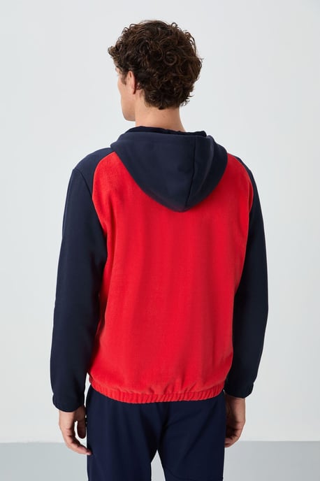 Tommy Life Heren-sweatshirt van pluche met colourblocking en halve rits - Image 5