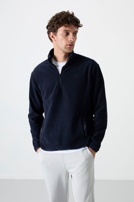 Tommy Life Heren-sweatshirt met slim fit, halve rits en zachte pluche structuur - Image 2