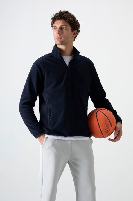 Tommy Life Heren-sweatshirt met slim fit, halve rits en zachte pluche structuur - Image 5