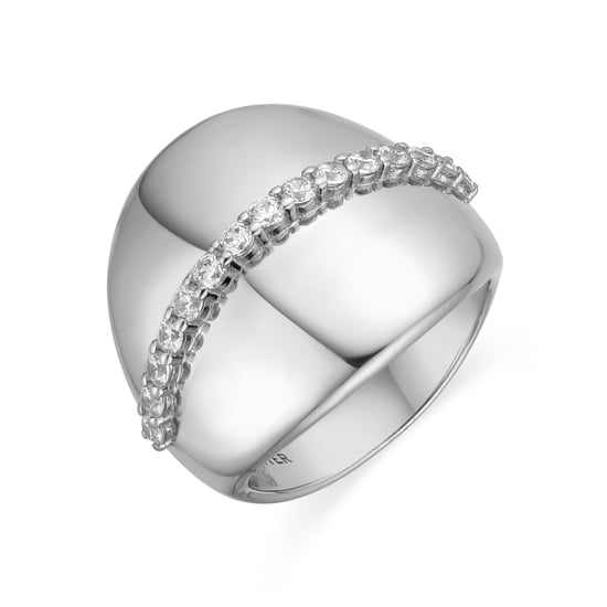 Luxenter Ring in 925 sterling zilver en briljant zirkonia met rhodiumafwerking - Idel - Image 1